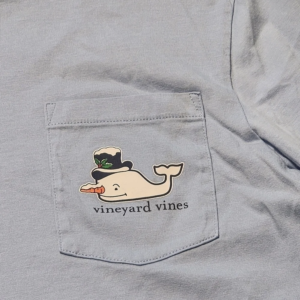 Vineyard Vines Size L / 16  long sleeve shirt Happy Holidays Christmas